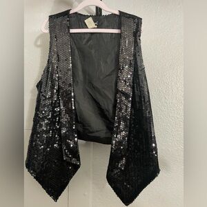 Sequin Black Vest